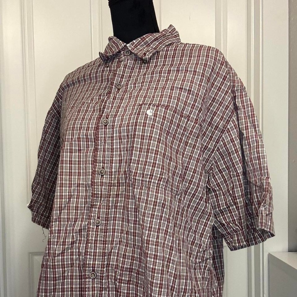 Carhartt brown plaid short sleeve shirt – Size XL‎